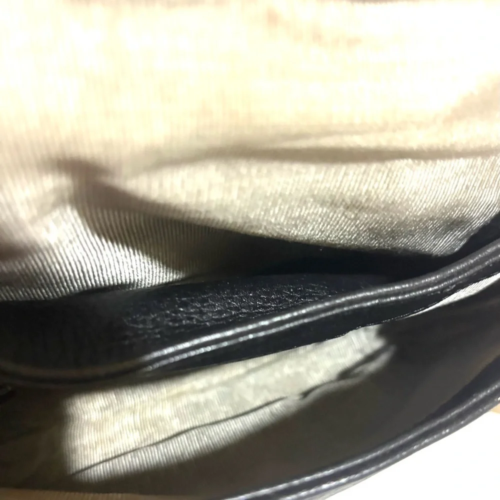 Pour La Victoire Black Crossbody Bag with Gold Chain